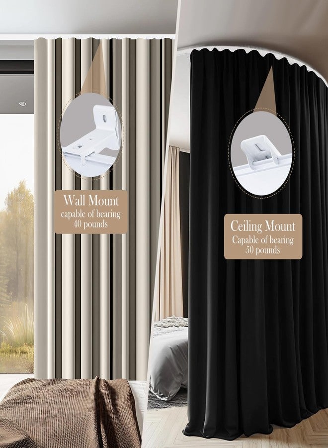 hoeflife Flexible Ceiling Curtain Tracks, Ceilings Track for Curtains, Aluminum Curtains Track Ceilings Mount,Wall Mount Curtain Rail, Ceiling Curtain Rod, Sliding Curtain Tracks with Clips (White 9FT) - Image 3